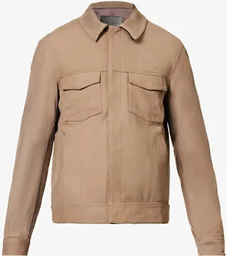 ens Espresso Bean Pedro Chest-pocket Leather Jacket