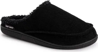 MUK LUKS Men's Corduroy Clog Slippers-Black L