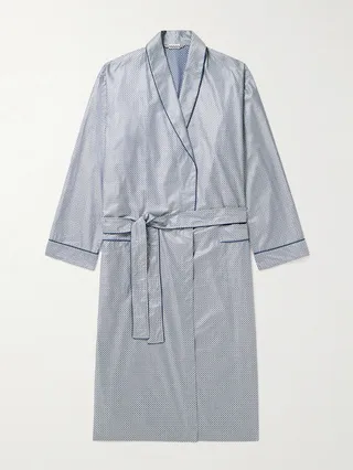 Belted Cotton-Jacquard Robe