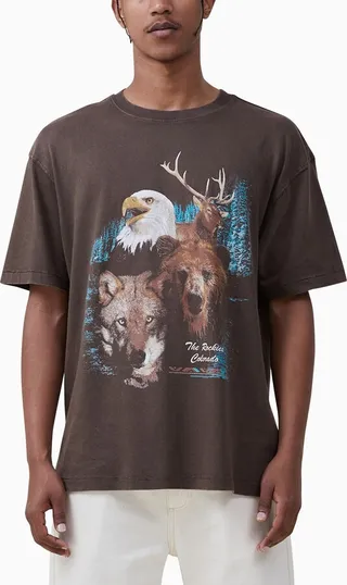 Cotton On Men's Premium Loose Fit Art Short Sleeves T-shirt