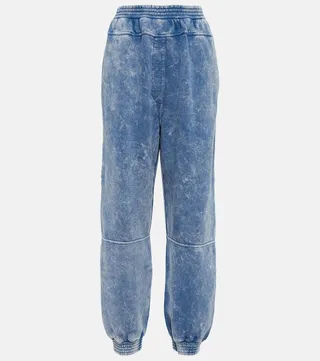 Trompe-l'oil cotton fleece sweatpants