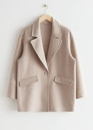 Oversized Single Button Wool Coat