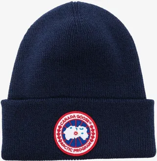 Navy Disc Logo Appliqué Wool Beanie Hat