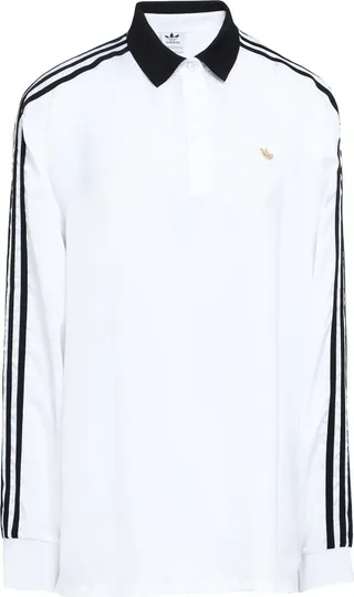 Originals Long Sleeve Satin Shirt With Collar Polo Shirt White
