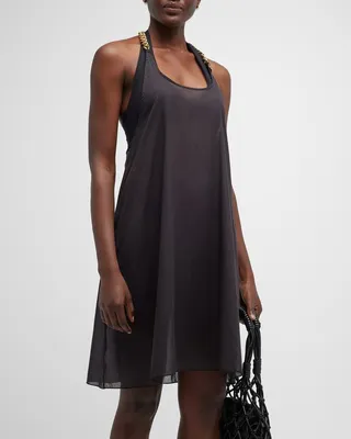 Chain-Strap Racerback Mini Dress