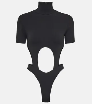 Cutout turtleneck jersey body