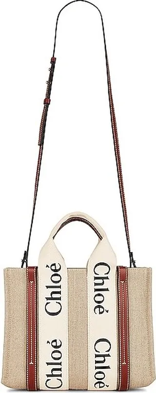 Chloe Small Woody Tote Bag in Taupe