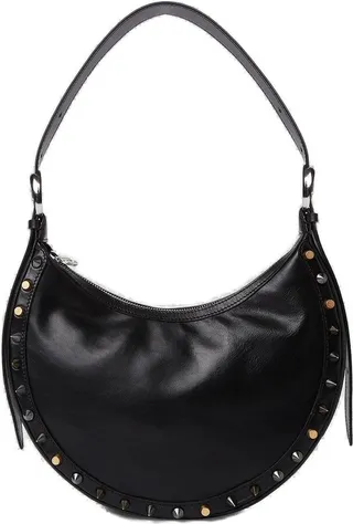 Marine Serre Crescent Moon Studded Zipped Shoulder Bag