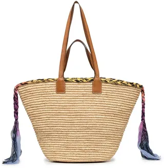 Woven Wicker-Design Tote Bag