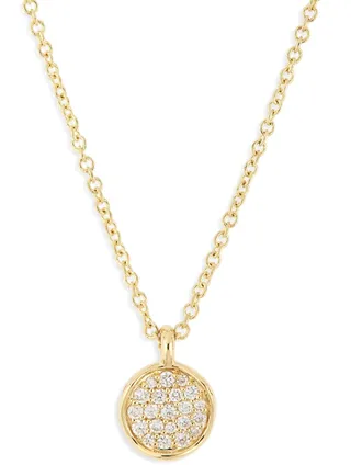 Stardust Mini Flower Diamond Disc Pendant Necklace