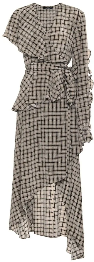 Houndstooth silk dress