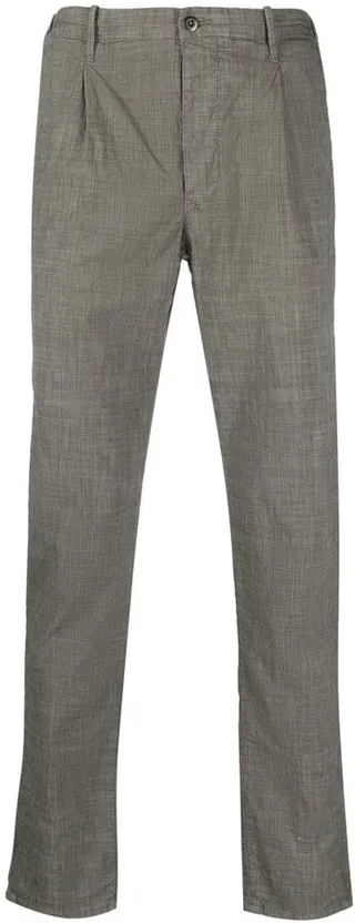 Pleat-Detail Straight-Leg Trousers