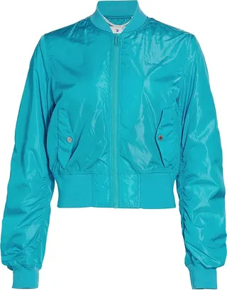 Diagonal Stripe Bomber Jacket