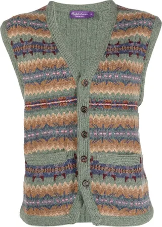 Fair Isle Intarsia-Knit Vest