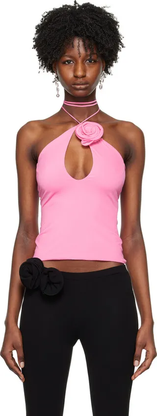 Magda Butrym Pink Criss-Cross Camisole