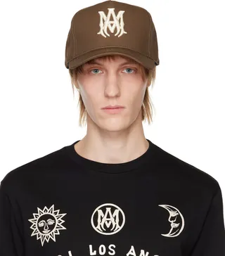AMIRI Brown Embroidered Trucker Cap