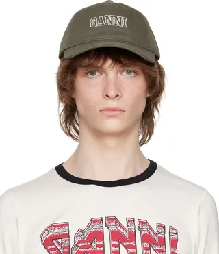GANNI Khaki Software Cap