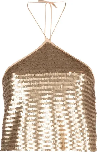 Sequin-Embellished Halterneck Top