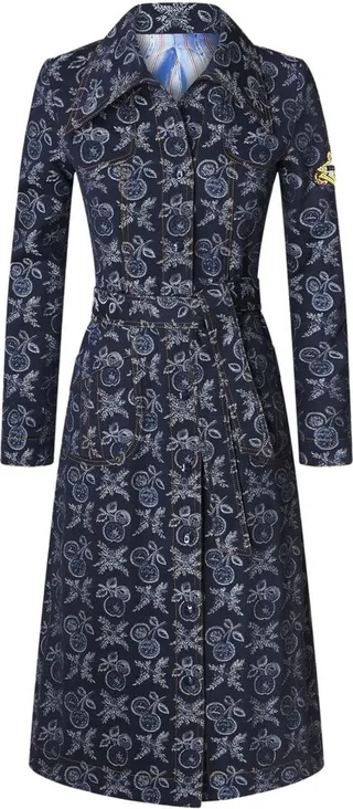 Floral-Jacquard Belted Dress