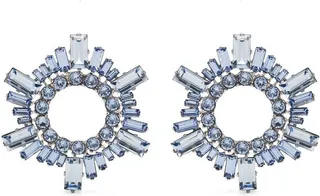 Blue Silver-Tone Begum Crystal Earrings