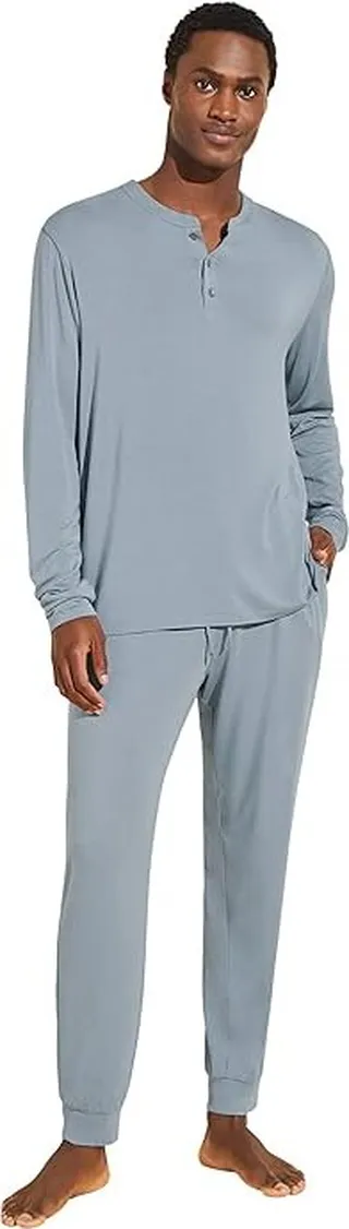 Eberjey Henry - The Long PJ Set (Blue Fog) Men's Pajama Sets