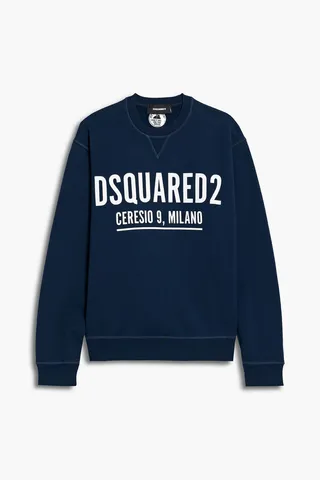 Printed cotton-fleece sweatshirt