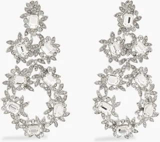Silver-tone crystal earrings