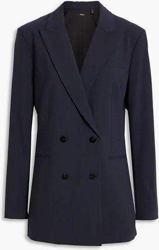 Double-breasted wool-blend blazer