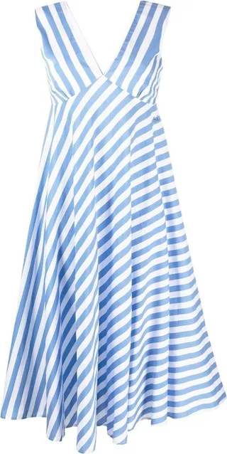 Empire-Line Stripe Midi Dress