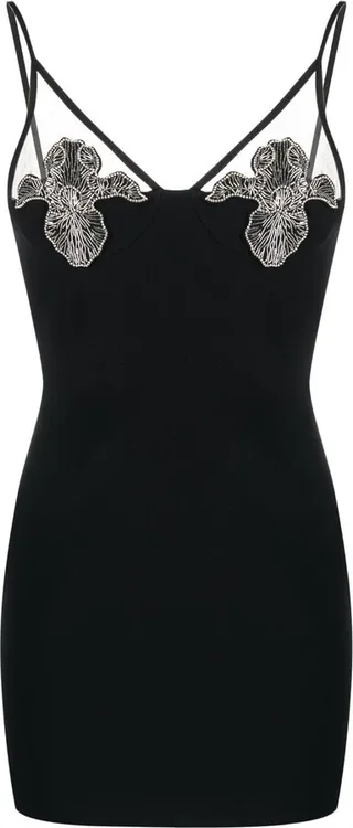 Floral-Embroidered Minidress