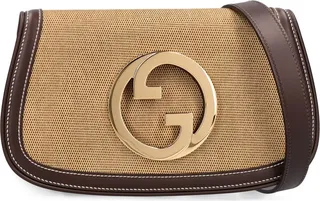 Blondie cotton & leather shoulder bag
