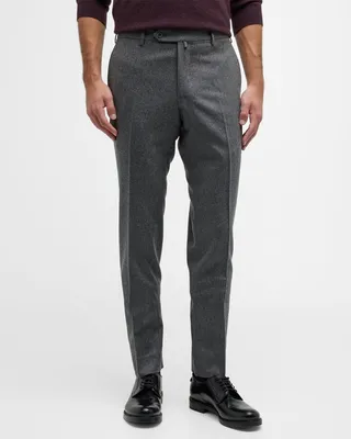 Men's Cropped Wool-Cashmere Flannel Pants