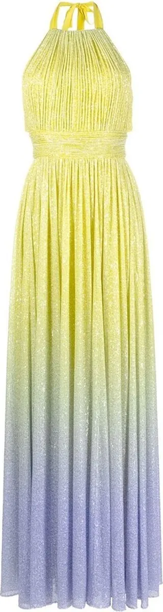 Halterneck Gradient Sequin Gown