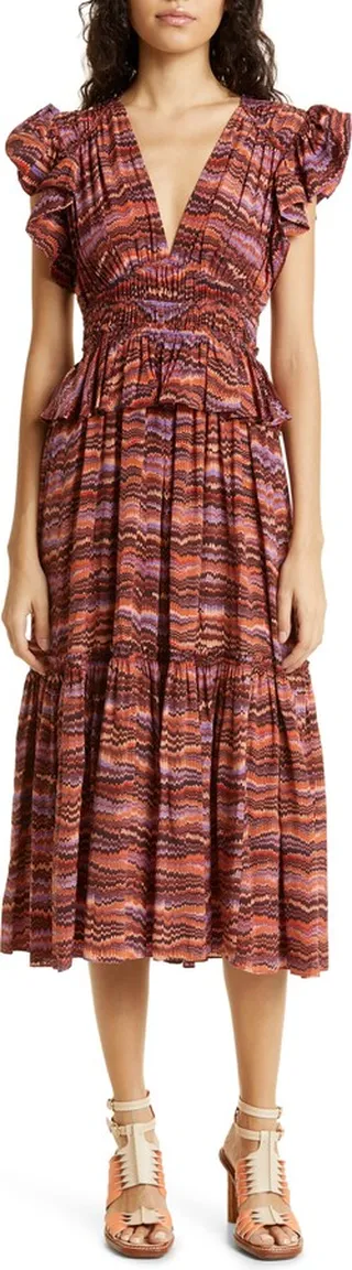 Bendetta Ruffle Silk Dress