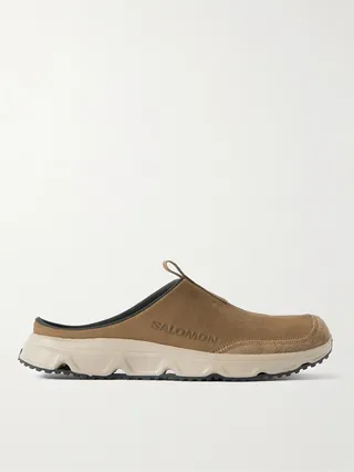 RX Advanced Suede-Trimmed Leather Slip-On Sneakers