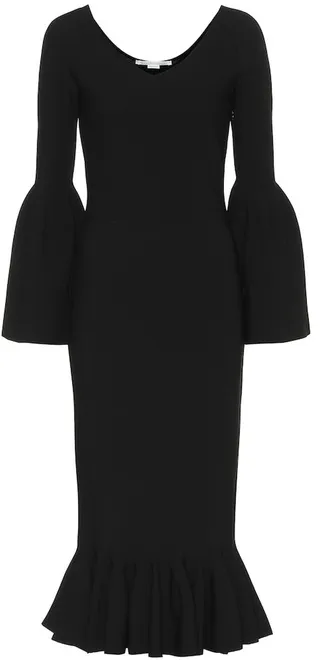 Ribbed-knit midi dress