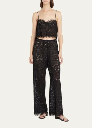Daniel Cropped Eyelash Lace Cami