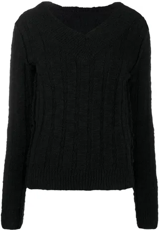 knitted V-neck jumper