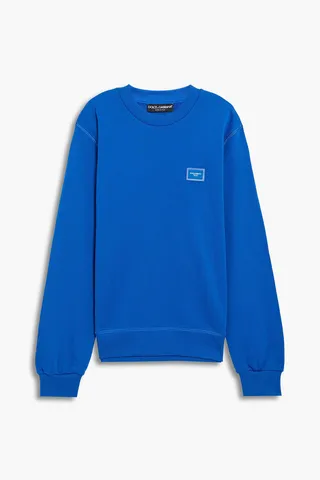 Logo-appliquéd French cotton-terry sweatshirt