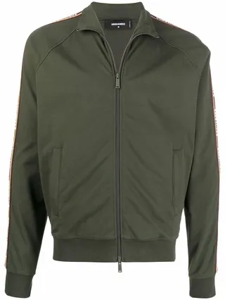 Logo-Trim Zipped Bomber Jacket