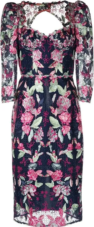 Embroidered Tulle Cocktail Dress