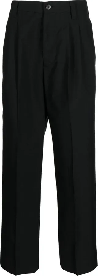 Pleated Straight-Leg Trousers