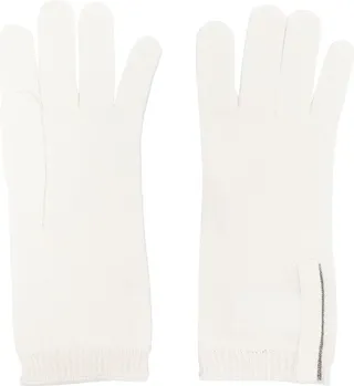 Monili chain-detail cashmere gloves