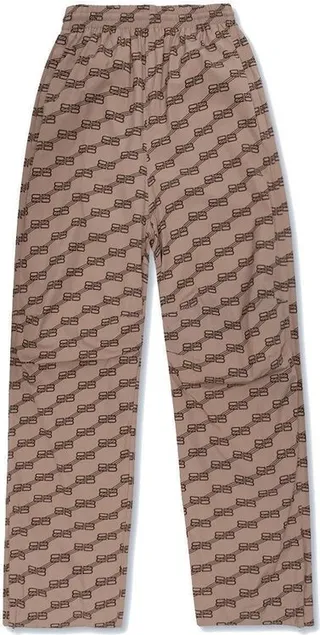 Balenciaga Logo Monogram Wide-Leg Pants