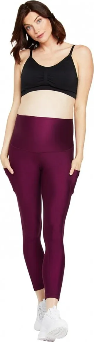 Motherhood Maternity-FOREVER Active Maternity and Postpartum Legging-Choke Berry-L