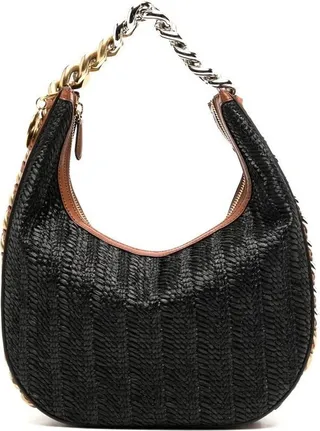 Woven Canvas Shoulder Bag