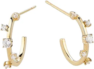 Multi Diamond Hoop Earrings