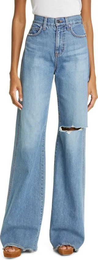 Taylor Ripped High Waist Wide Leg Jeans