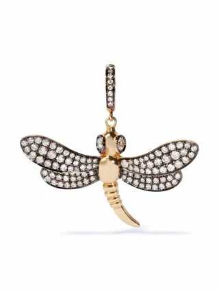 18kt yellow gold Mythology Dragonfly diamond charm