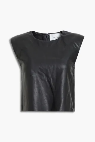 Cropped leather top